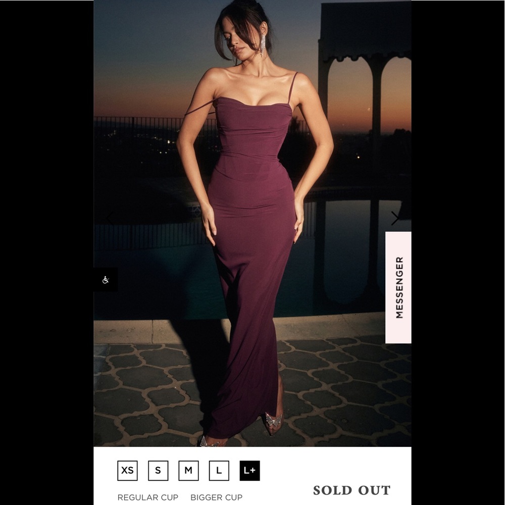 LANI - MERLOT CORSET MAXI DRESS (bigger cup )